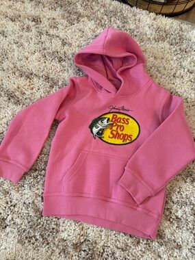 Bass Pro Shops Pink Pullover Hoodie with Fish Emblem